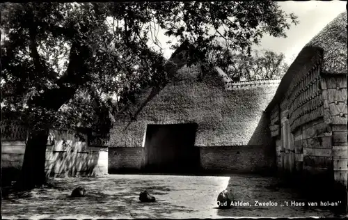 Ak Zweeloo Drenthe, Oud Aalden, 't Hoes van Hol-An, Saksische boerderij