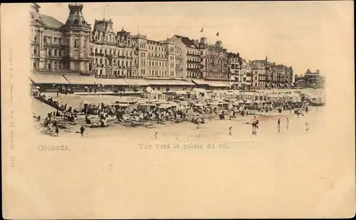 Ak Oostende Ostende Westflandern, Vue vera le palais du roi