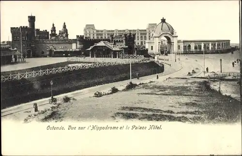 Ak Ostende Westflandern, Vue sur l'Hippodrome e le Palace Hotel