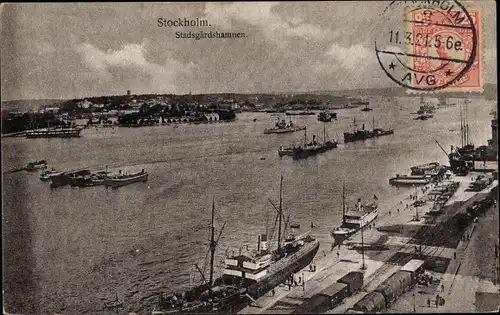 Ak Stockholm Schweden, Stadsgårdshamnen, Schiffe