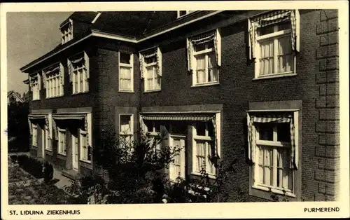 Ak Purmerend Nordholland Niederlande, St. Liduna Ziekenhuis