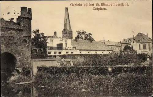 Ak Zutphen Gelderland, Gezicht bij het St. Elisabethgesticht