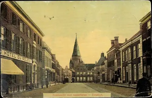 Ak Zutphen Gelderland, Zaadmarkt met watertoren