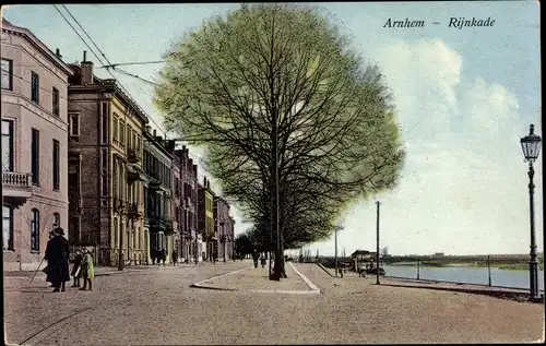 Ak Arnhem Gelderland Niederlande, Rijnkade