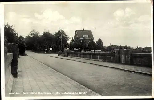 Ak Arnhem Gelderland Niederlande, Hotel Cafe Restaurant De Schelmsche Brug