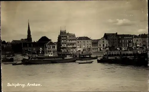 Ak Arnhem Gelderland Niederlande, Schipbrug