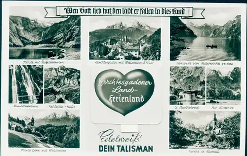 Ak Berchtesgaden in Oberbayern, Obersee, Teufelshörner, Watzmann, Königssee, St. Bartholomä, Ramsau