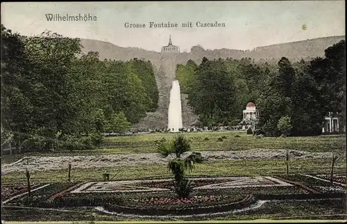 Ak Bad Wilhelmshöhe Kassel in Hessen, Große Fontaine mit Cascaden