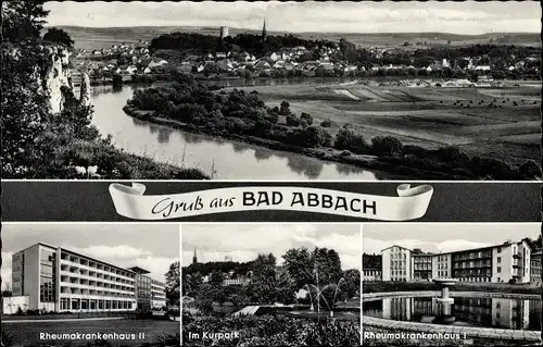 Ak Bad Abbach an der Donau Niederbayern, Panorama, Rheumakrankenhaus, Kurpark