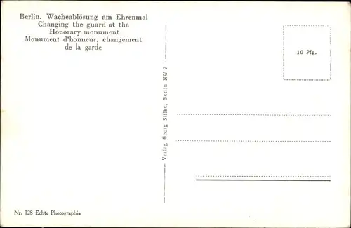 Ak Berlin Mitte, Wacheablösung am Ehrenmal