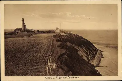 Ak Arkona Putgarten auf Rügen, mit Leuchtturm
