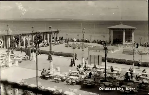 Foto Ak Seebad Binz auf Rügen, Strandpromenade, Pavillon