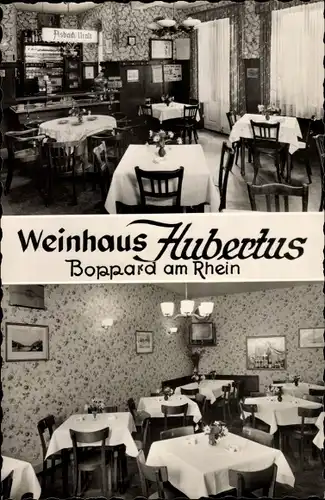 Ak Boppard am Rhein, Weinhaus Hubertus, Speiseraum