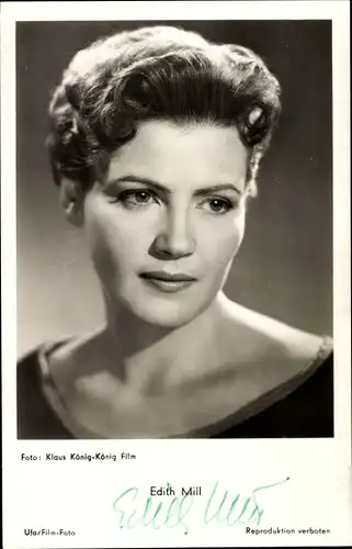 Ak Schauspielerin Edith Mill, Portrait, UFA Film