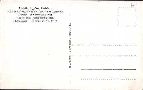 Ak Hamburg Harburg Neugraben, Gasthof zur Heide