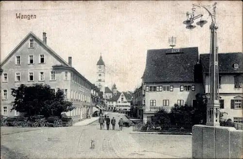 Ak Wangen im Allgäu, Straßenpartie