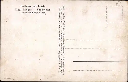 Ak Sandweier Baden Baden am Schwarzwald, Luftbild