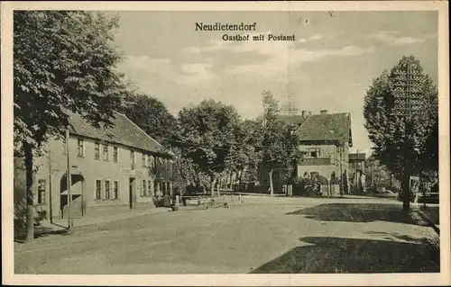 Ak Neudietendorf Nesse Apfelstädt Thüringen, Gasthof mit Postamt
