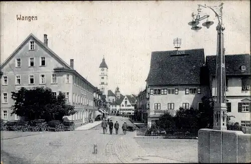 Ak Wangen im Allgäu, Straßenpartie