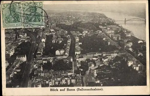 Ak Bonn in Nordrhein Westfalen, Blick auf die Stadt, Ballonaufnahme, Fliegeraufnahme