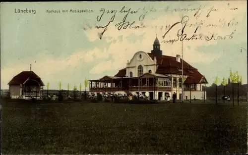 Ak Lüneburg in Niedersachsen, Kurhaus mit Musikpavillon