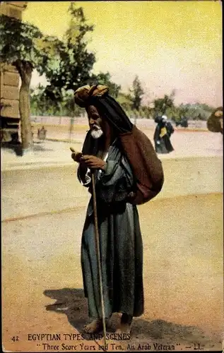 Ak Scenes et Types d'Egypte, Un Veteran Arabe