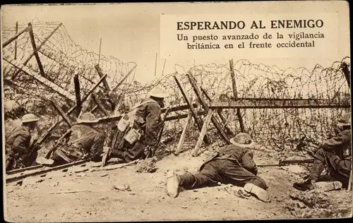 Ak Esperando al Enemigo, un puesto avanzado de la vigilancia britanica, britische Soldaten