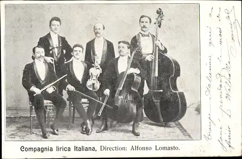 Ak Compagnia lirica Italiana, Dir. Alfonso Lomasto, Musiker mit Musikinstrumenten