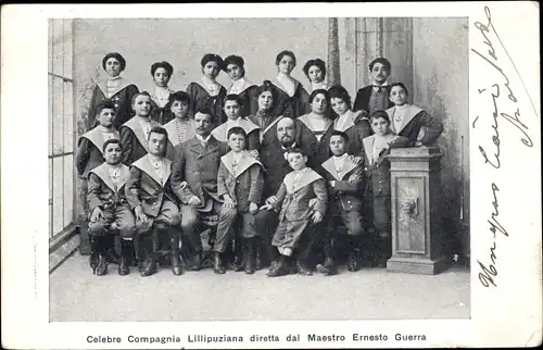 Ak Celebre Compagnia Lillipuziana diretta dal Maestro Ernesto Guerra, Liliputaner
