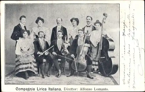 Ak Compagnia lirica Italiana, Dir. Alfonso Lomasto, Musiker mit Musikinstrumenten