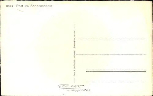 Ak Ziege, Rast im Sonnenschein