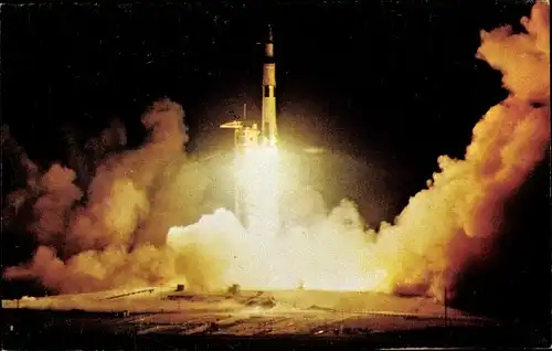 Ak Florida USA, Kennedy Space Center, Launch of Apollo 17 1972, Saturn V, Raumfahrt zum Mond