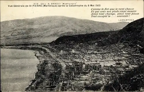 Ak Saint Pierre Martinique, La Ville apres l'Eruption 1902, Vulkanausbruch