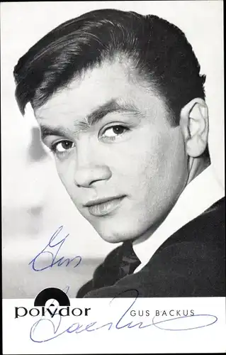Ak Sänger Gus Backus, Portrait, Autogramm