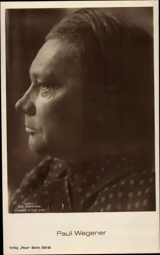 Ak Schauspieler Paul Wegener, Portrait im Profil