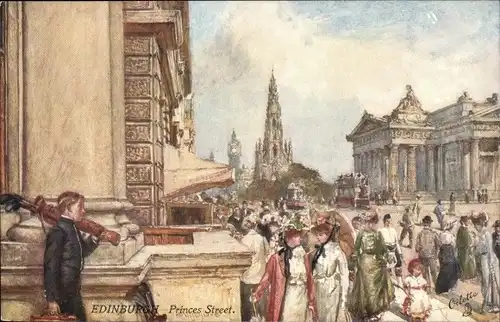 Künstler Ak Edinburgh Schottland, Princes Street