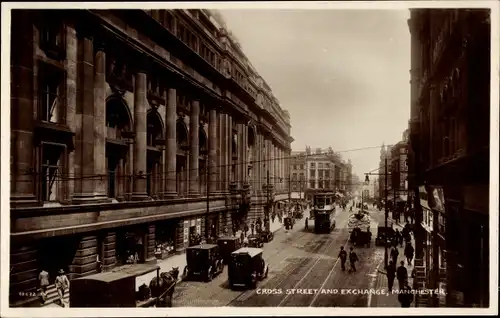 Ak Manchester England, Cross Street and Exchange