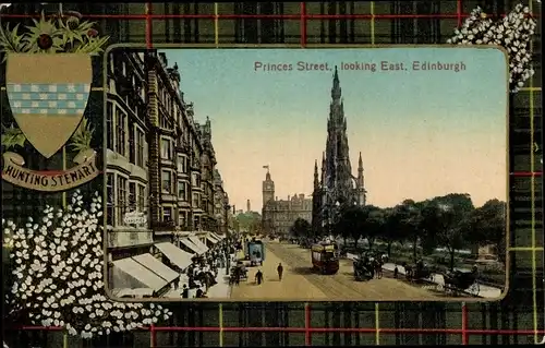 Wappen Ak Edinburgh Schottland, Princes Street, Hunting Stewart