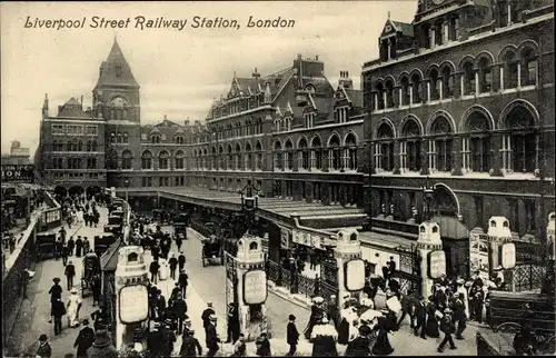 Ak London City, Liverpool Street Railway Station