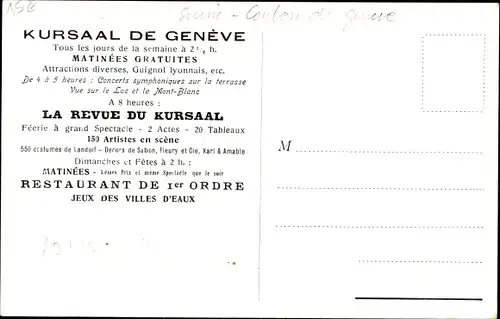 Ak Genève Schweiz, La Revue, Kursaal, Réception à Versailles d'une Ambassade suisse sous Louis XIV