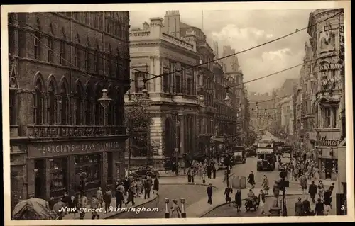 Ak Birmingham West Midlands England, New Street