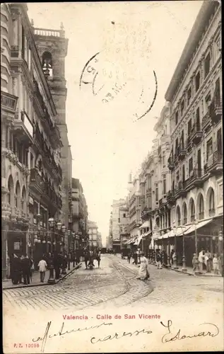 Ak Valencia Stadt Spanien, Calle de San Vicente