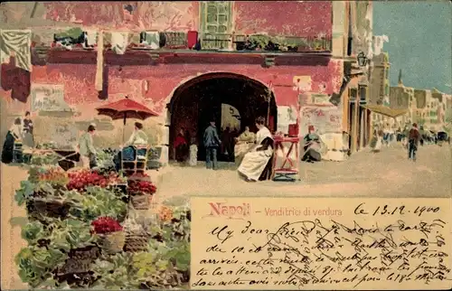 Litho Napoli Neapel Campania, Venditrici di verdura