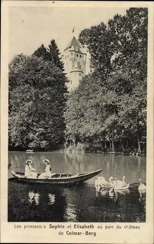 Ak Colmar Berg Luxemburg, Schloss Berg, Prinzessinnen Sophie und Elisabeth