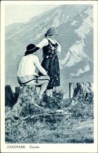 Ak Zakopane Polen, Gorale, Mann und Frau in polnischen Trachten