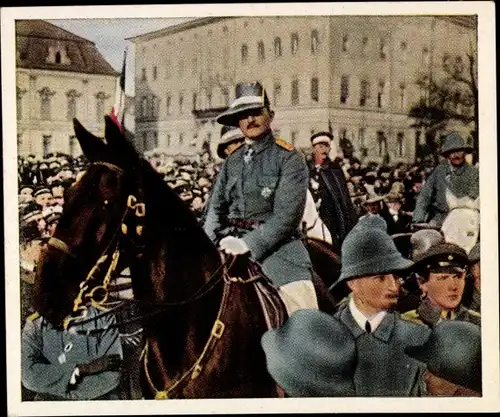 Sammelbild Die Nachkriegszeit Nr. 15 März 1919, General von Lettow Vorbeck, Einzug in Berlin