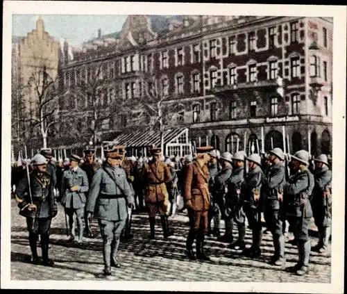 Sammelbild Die Nachkriegszeit Nr. 26 Febr. 1920 Die Neuordnung in Danzig, Einmarsch der Franzosen