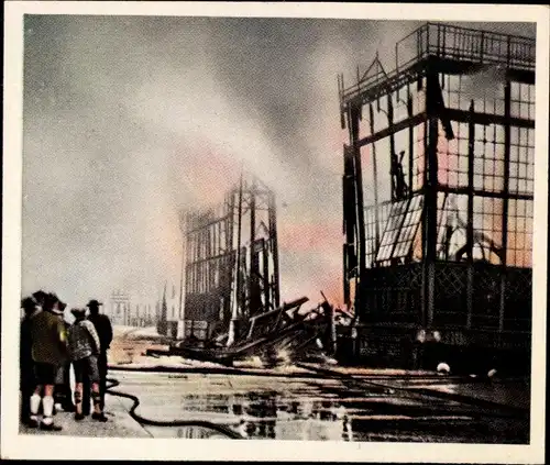 Sammelbild Die Nachkriegszeit Nr. 168 Juni 1931 Brand Glaspalast in München, Ruinen der Kunsthalle