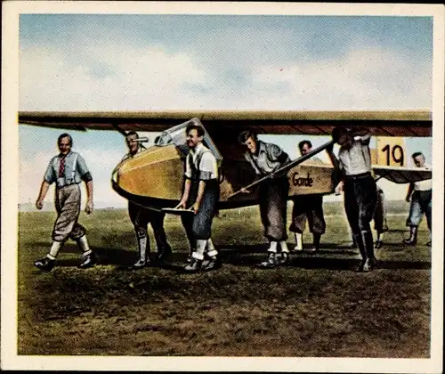 Sammelbild Die Nachkriegszeit Nr. 218 Juli 1933 Deutsche Segelflieger, Rhönwettbewerb
