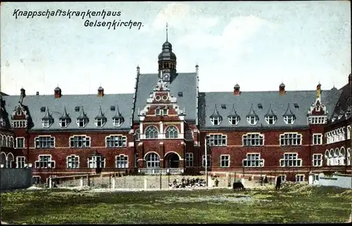 Ak Gelsenkirchen, Knappschaftskrankenhaus mit Garten